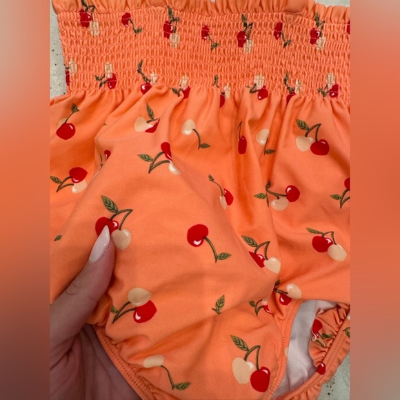 Janie and Jack Baby Smocked Cherry Swimsuit Bubble - Picture 2 of 5
